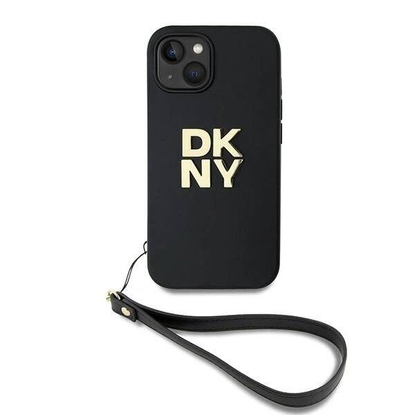 DKNY Wrist Strap Stock Logo Hülle iPhone 14 / 15 13 – Schwarz