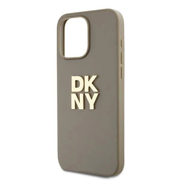DKNY Wrist Strap Stock Logo Hülle iPhone 15 Pro Max – Beige