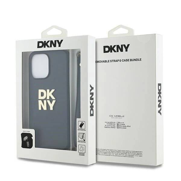 DKNY Wrist Strap Stock Logo Hülle iPhone 15 Pro Max – Schwarz