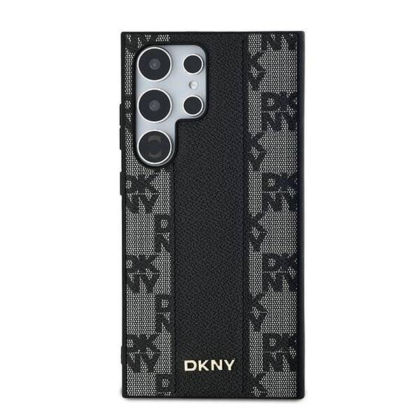 DKNY Leder-MagSafe-Hülle kariertem Monomuster Samsung Galaxy S24 Ultra – Schwarz