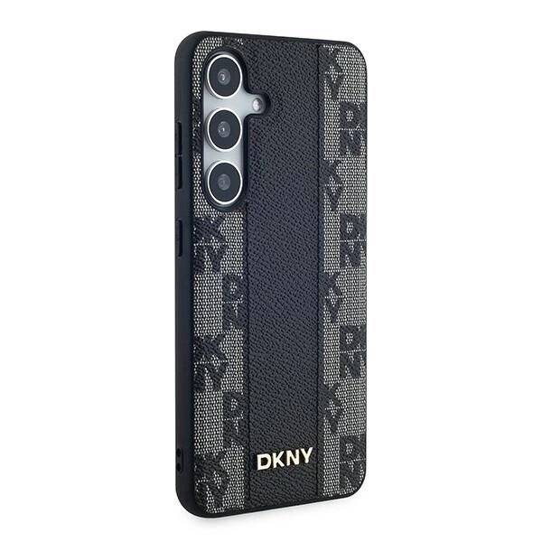 DKNY Leather Checkered Mono Pattern MagSafe-Hülle Samsung Galaxy S24 – Schwarz
