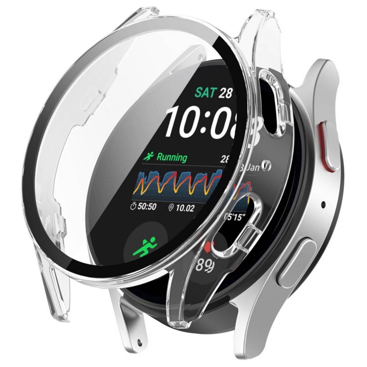 Tech-Protect Defense360 Hülle Kompatibel mit Samsung Galaxy Watch 7 (44 mm) Transparent
