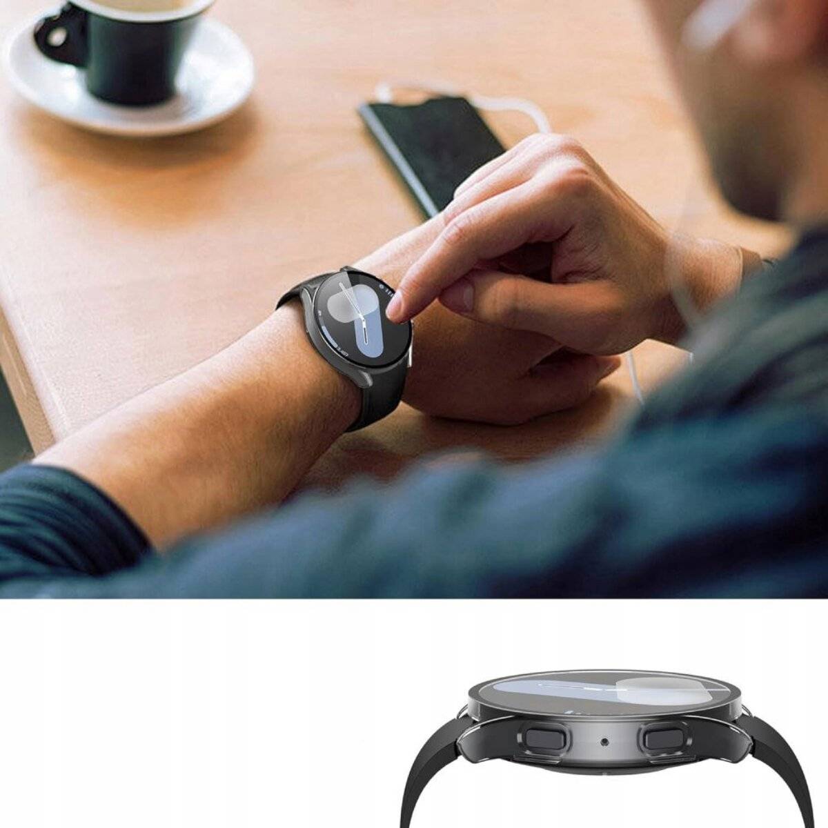 Tech-Protect Defense360 Hülle Kompatibel mit Samsung Galaxy Watch 7 (44 mm) Transparent