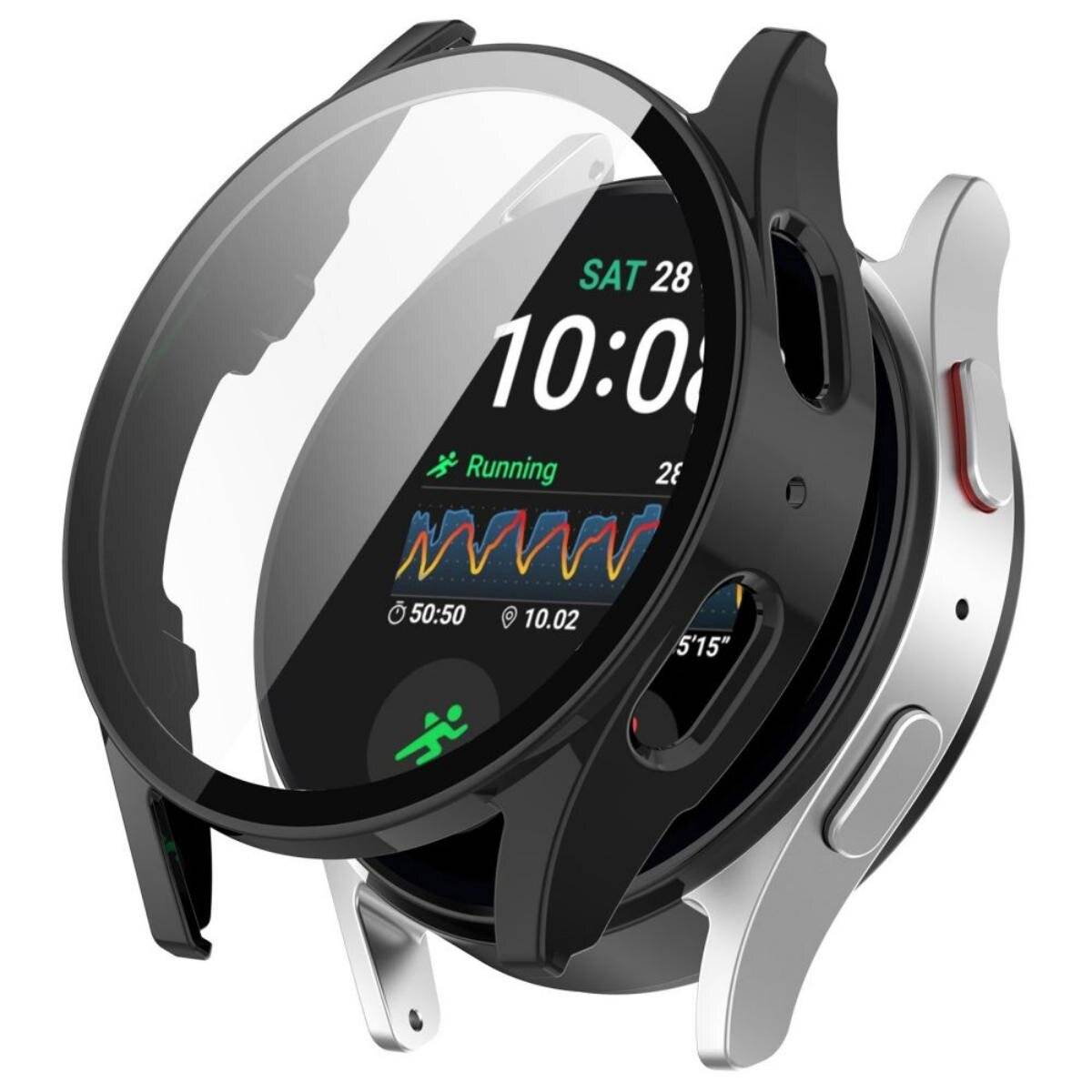 Tech-Protect Defense360 Schutzgehäuse mit Glas Kompatibel mit Samsung Galaxy Watch 7 (44mm) Schwarz