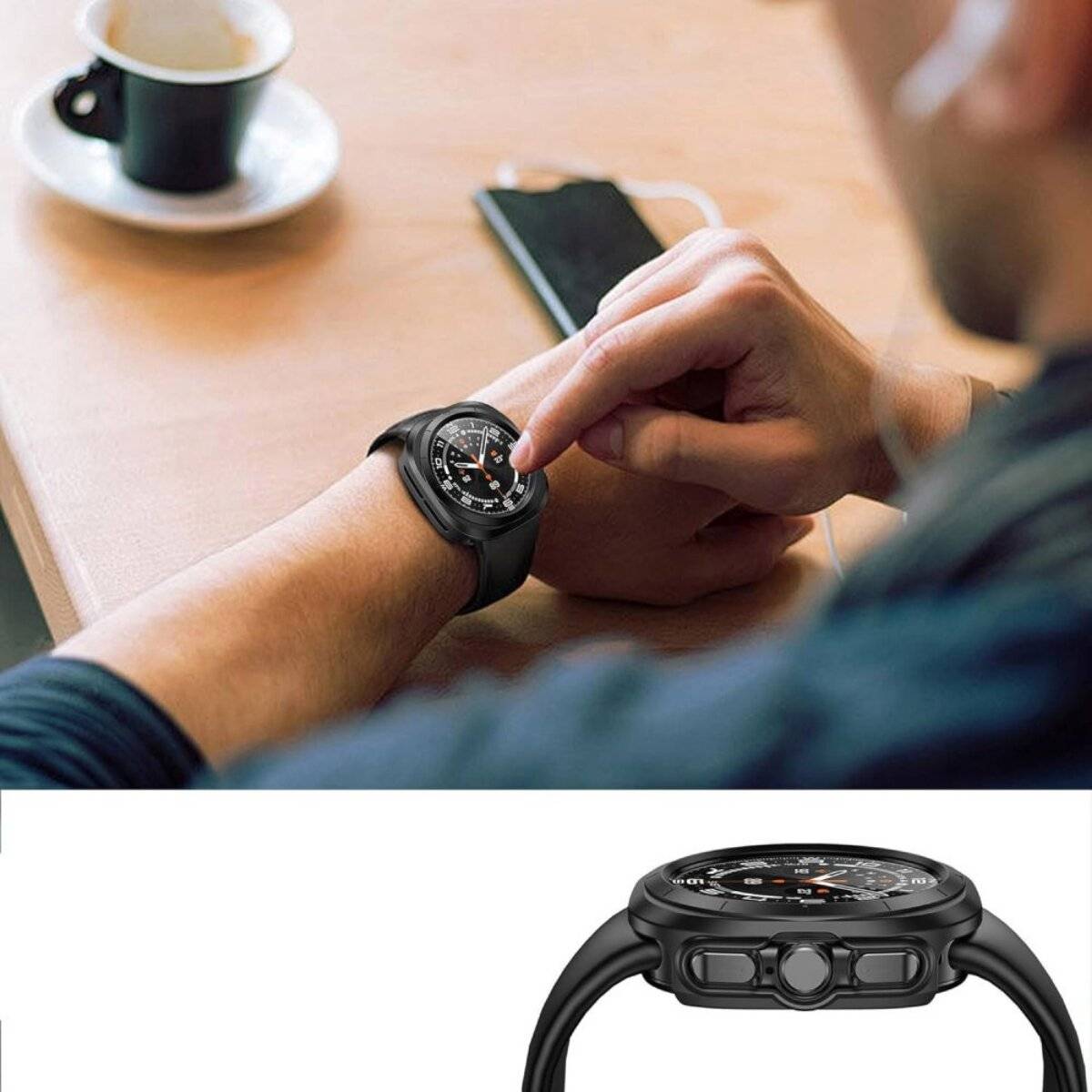 Tech-Protect Defense360 Hülle Samsung Galaxy Watch Ultra 47 mm – Schwarz