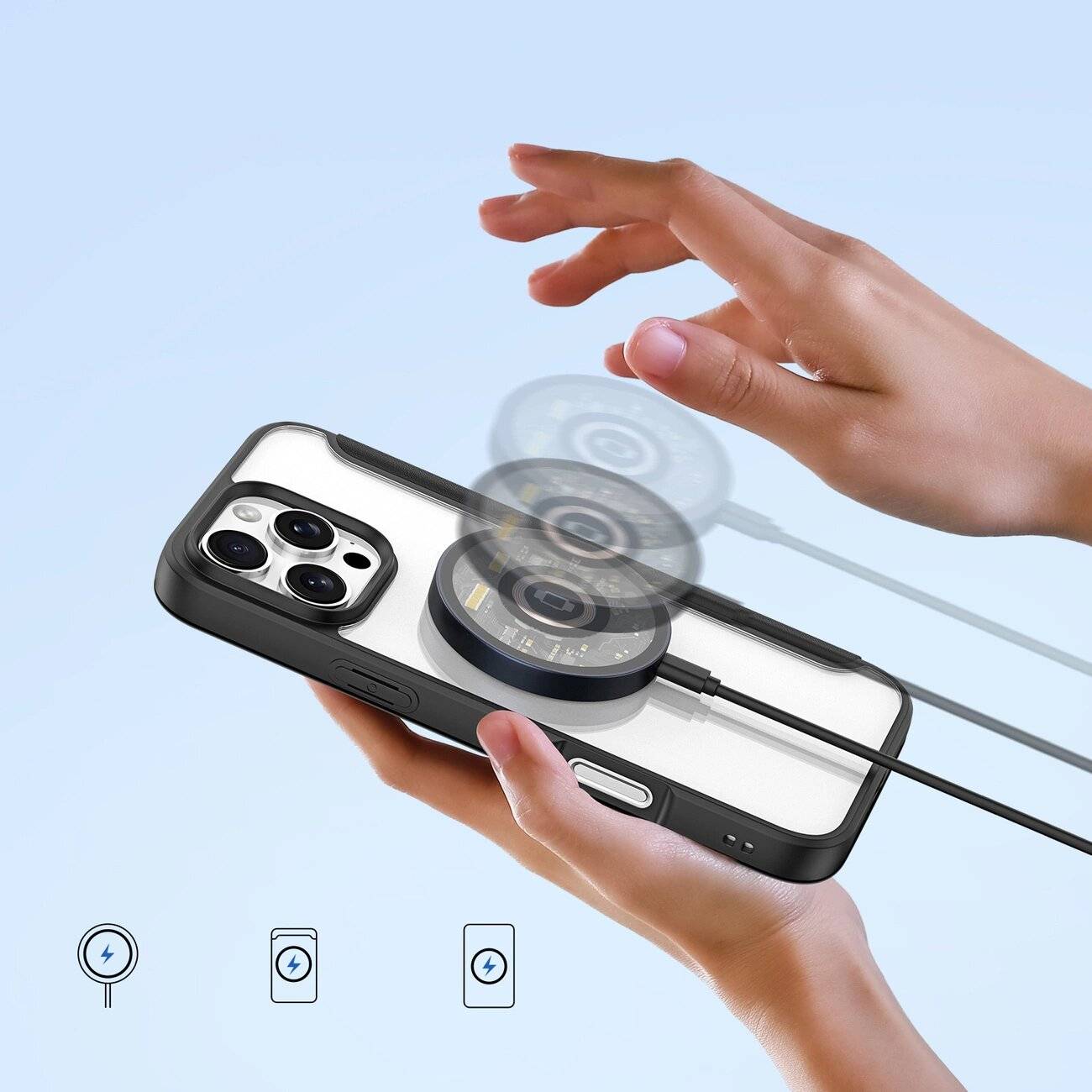 Dux Ducis Skin X Pro Hülle iPhone 16 MagSafe Klappe – Schwarz