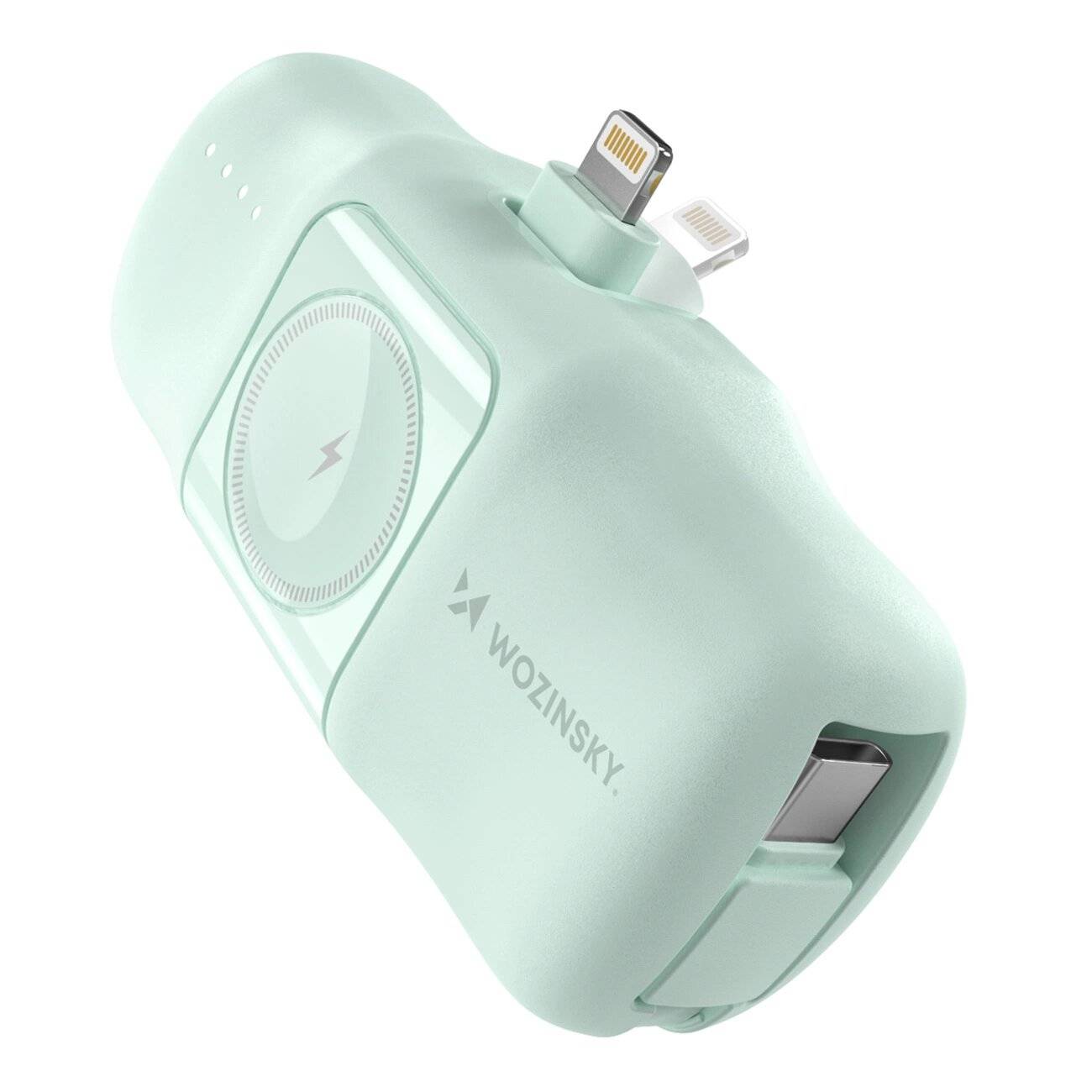 Wozinsky WF16-YLS 5000 mAh 15 W Lightning Mini-Powerbank integriertem USB-C-Kabel Apple Watch