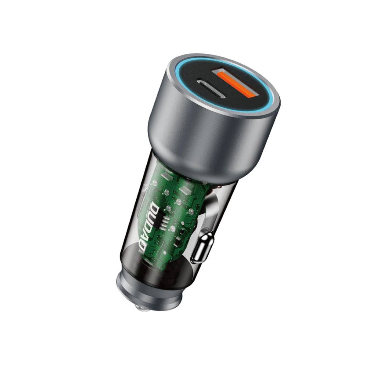 Dudao R4T 25W USB-A / USB-C Autoladegerät - Grau