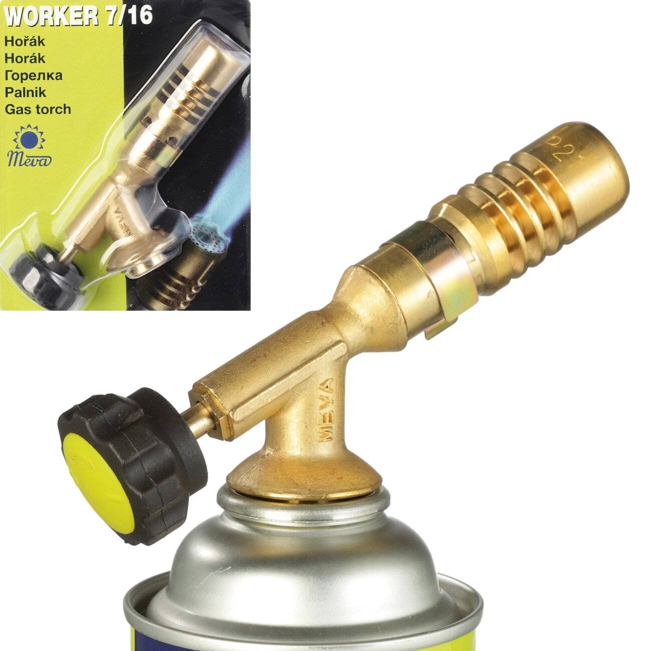 Gasbrenner PB-Kartuschen Ventil 7/16'' WORKER 1,8kW