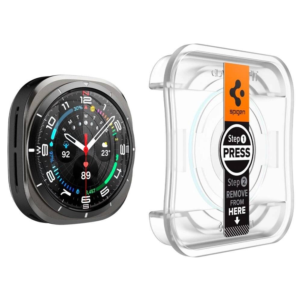 Spigen Glas.TR EZ Fit gehärtetes Glas Samsung Galaxy Watch Ultra 47 mm – klar 2er-Pack