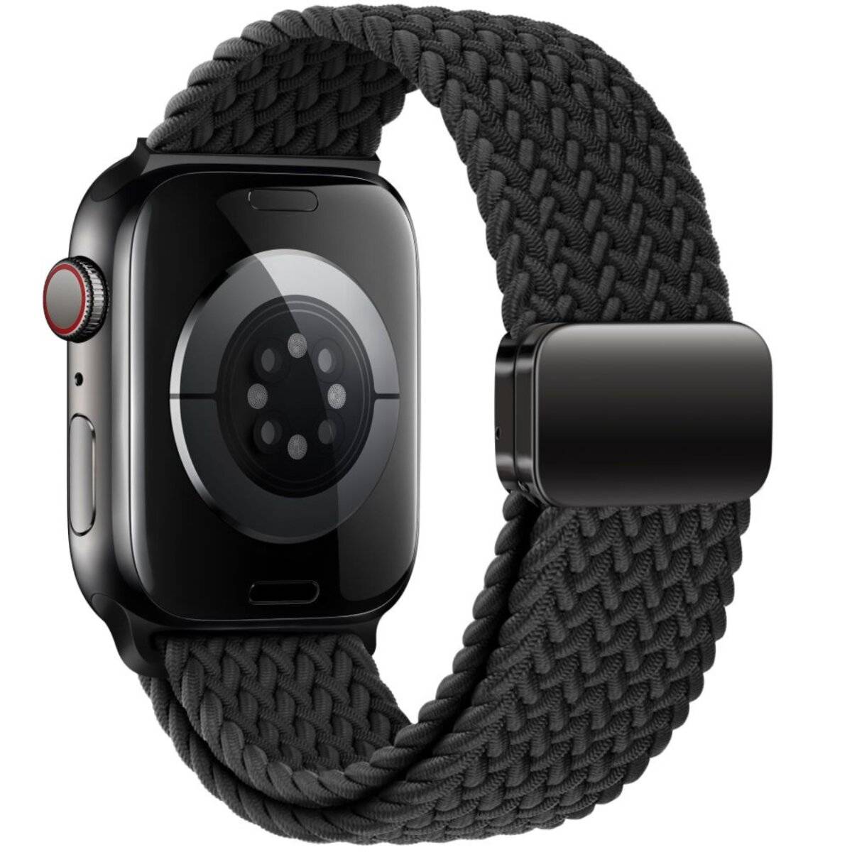 Tech-Protect Nylonmag-Armband für Apple Watch 4 / 5 / 6 / 7 / 8 / 9 / SE / Ultra 1 / 2 (42 / 44 / 45 / 49 mm) – Schwarz