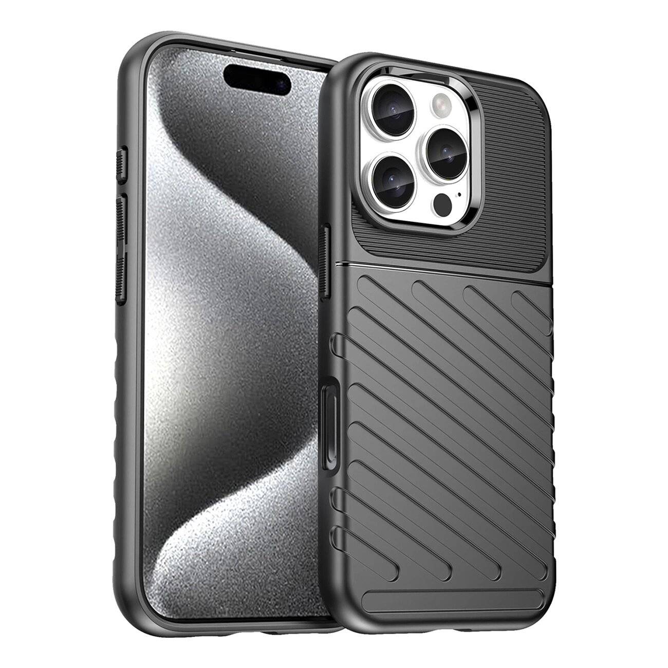 Thunder Case Silikonhülle iPhone 16 Pro – Schwarz