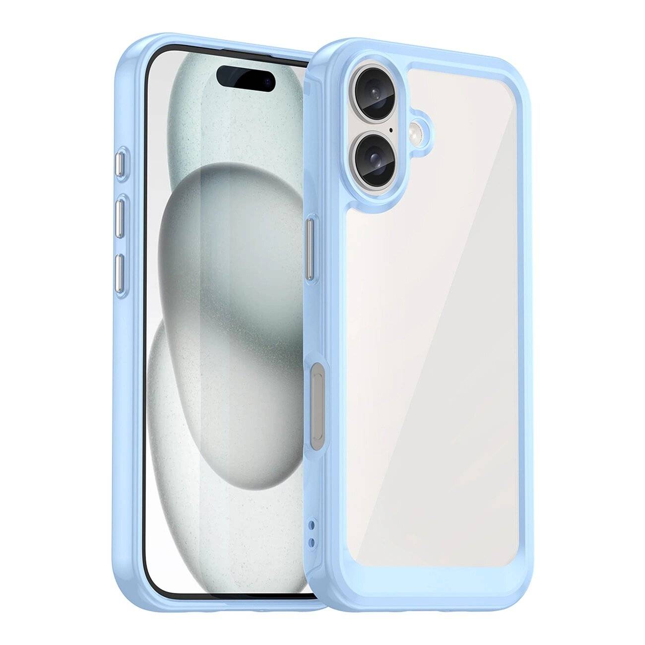 Outer Space Case Gelrahmen iPhone 16 – blau