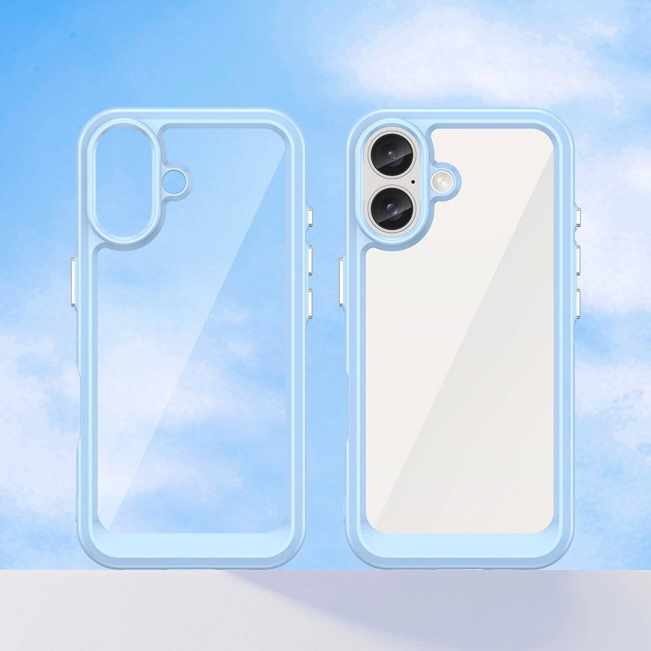 Outer Space Case Gelrahmen iPhone 16 – blau