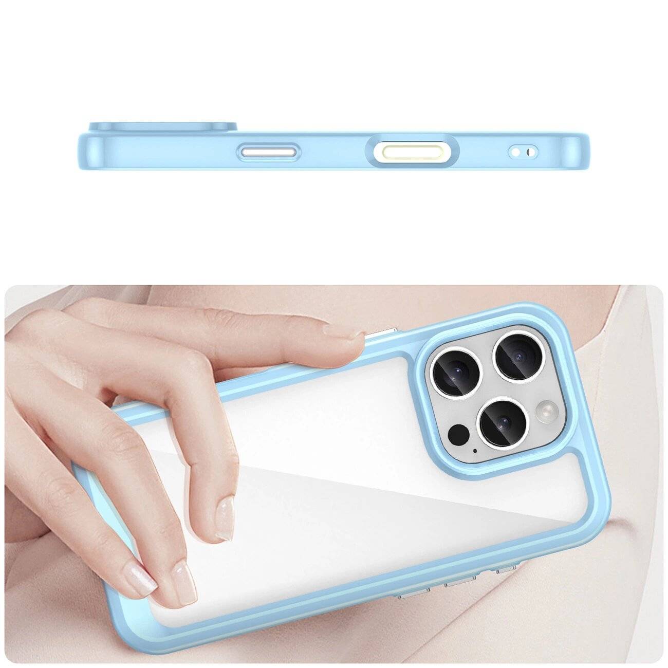 Outer Space Case iPhone 16e Flexible Rahmenabdeckung - Blau
