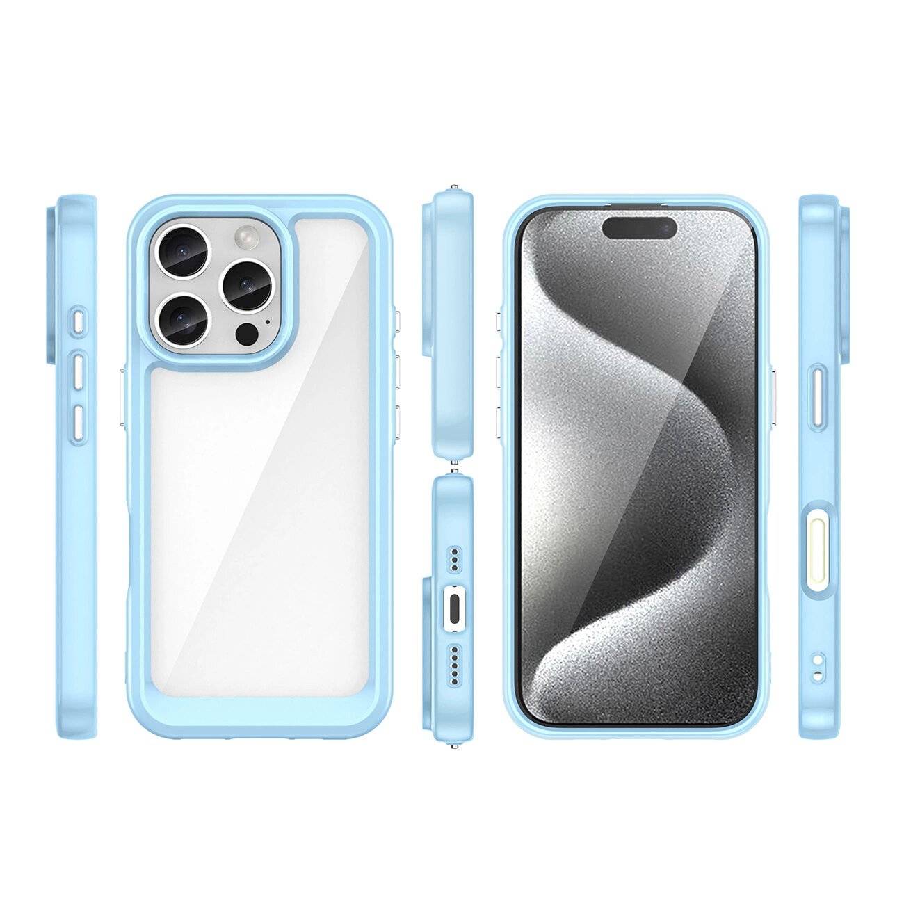 Outer Space Case iPhone 16e Flexible Rahmenabdeckung - Blau