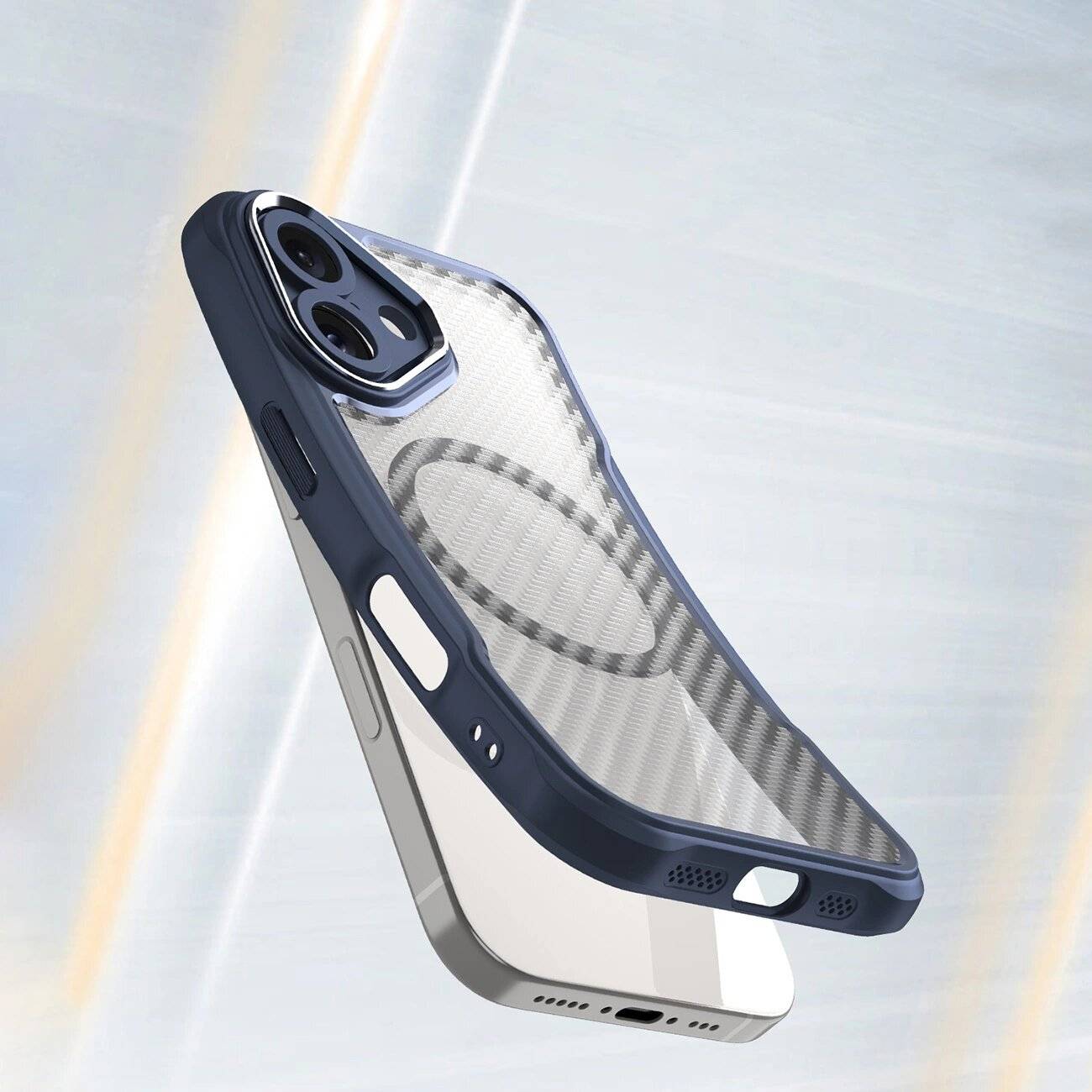 Leading Series MagSafe Silikonhülle iPhone 16 – blau