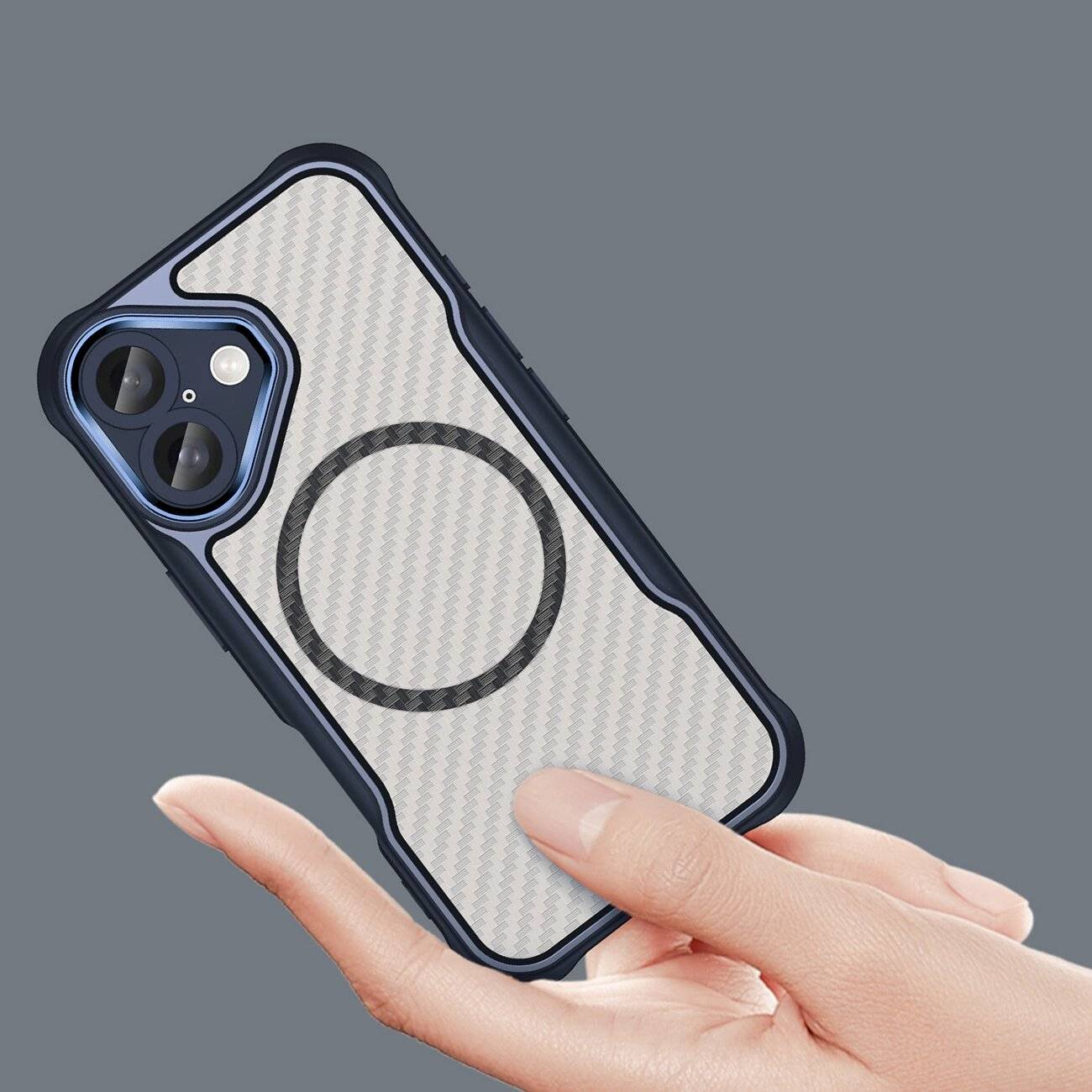 Leading Series MagSafe Silikonhülle iPhone 16 Plus – blau