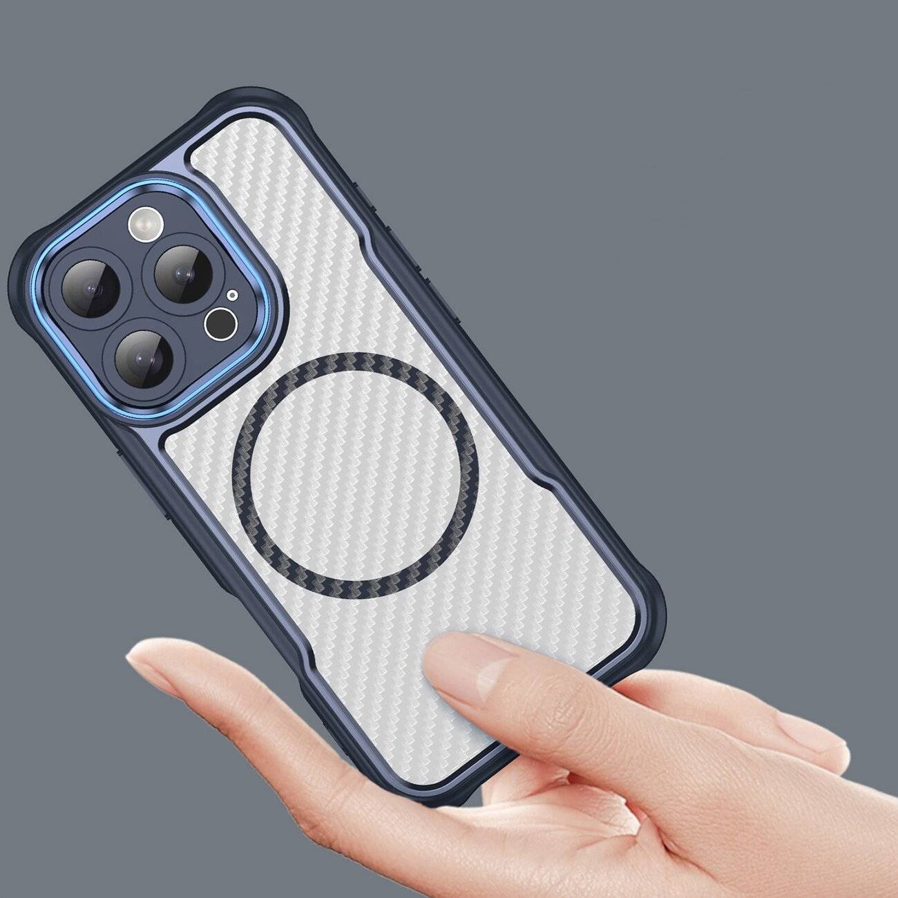 Leading Series MagSafe Silikonhülle iPhone 16 Pro Max – blau