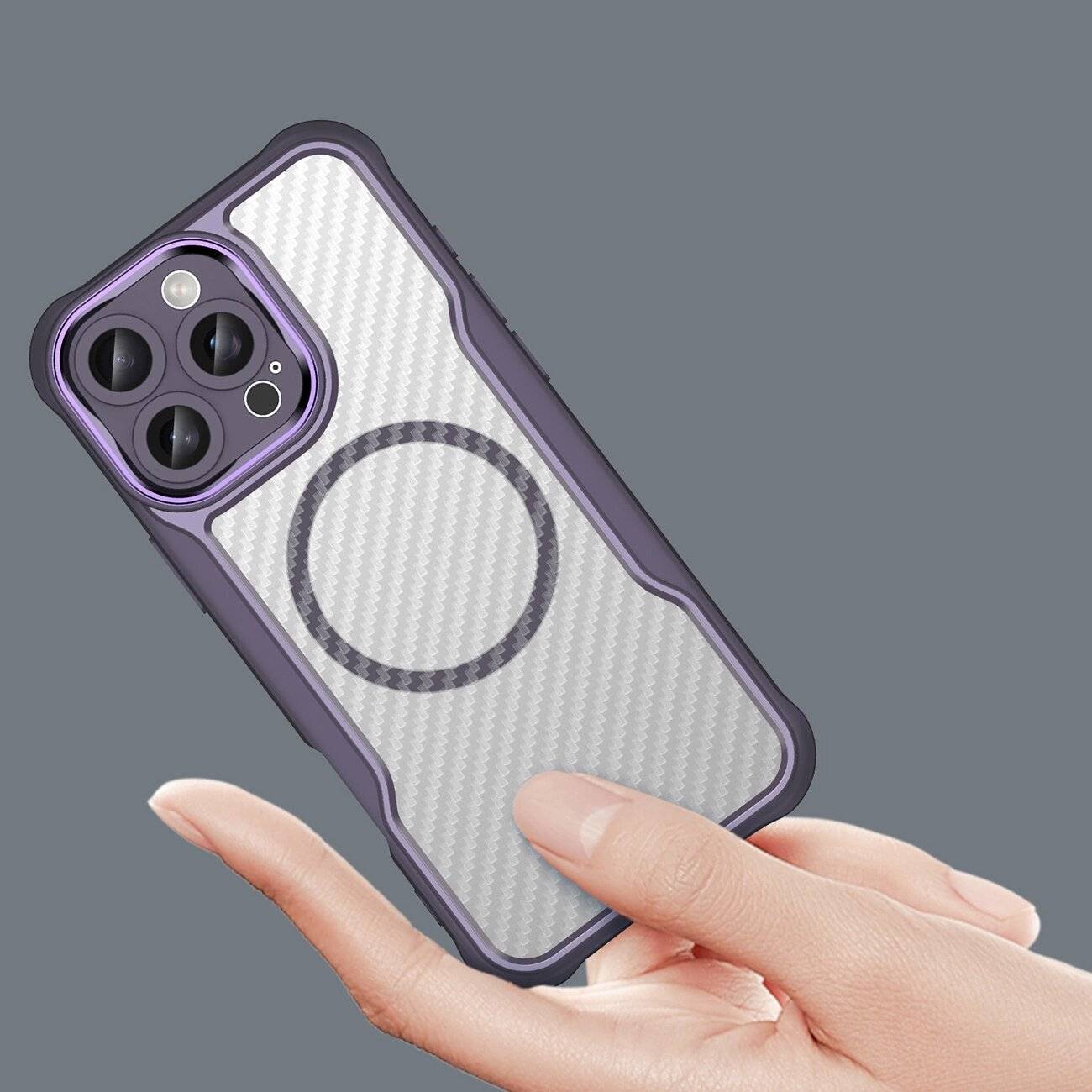 Leading Series MagSafe Silikonhülle iPhone 16 Pro Max – Lila