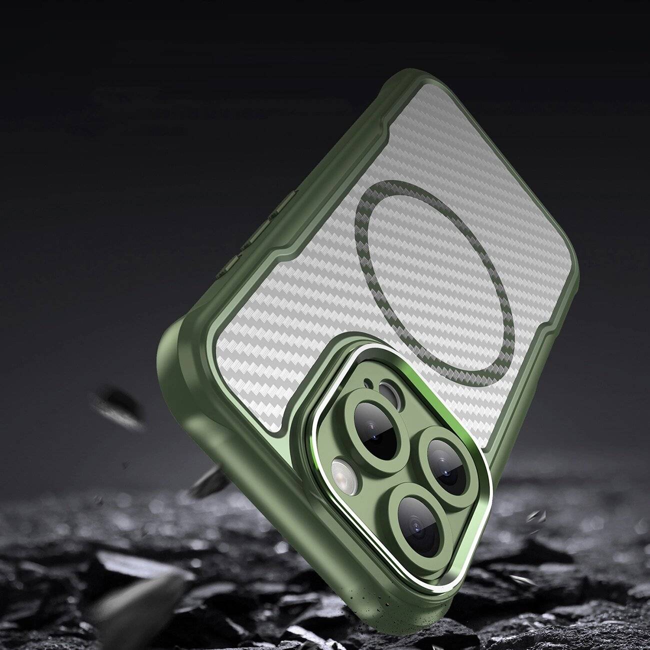 Leading Series MagSafe Silikonhülle iPhone 16 Pro – grün