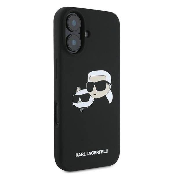 Karl Lagerfeld Silikon Case Nauble Heads Print MagSafe iPhone 16 Plus - Schwarz