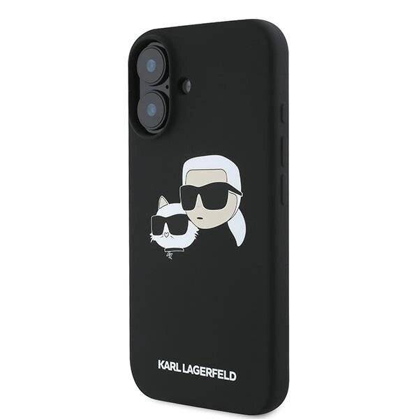 Karl Lagerfeld Silikon Case Nauble Heads Print MagSafe iPhone 16 Plus - Schwarz