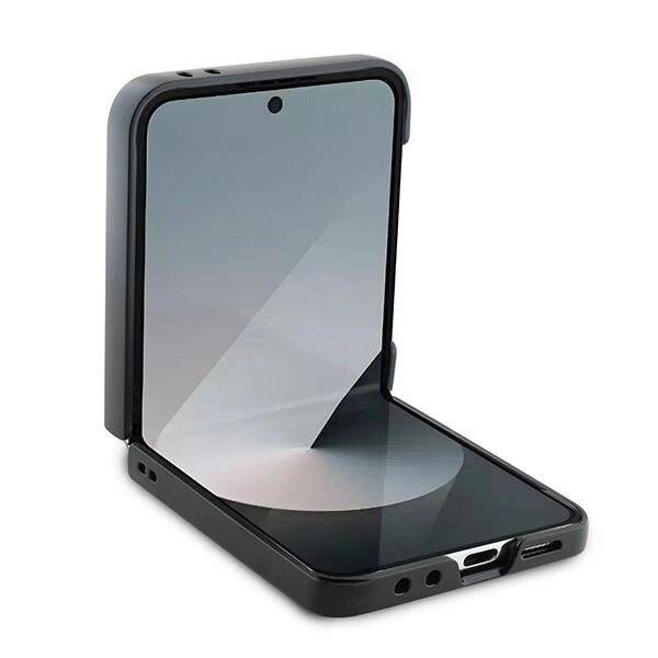 Mercedes MagSafe-Hülle Leder Holzimitat Samsung Galaxy Z Flip 6 – Schwarz