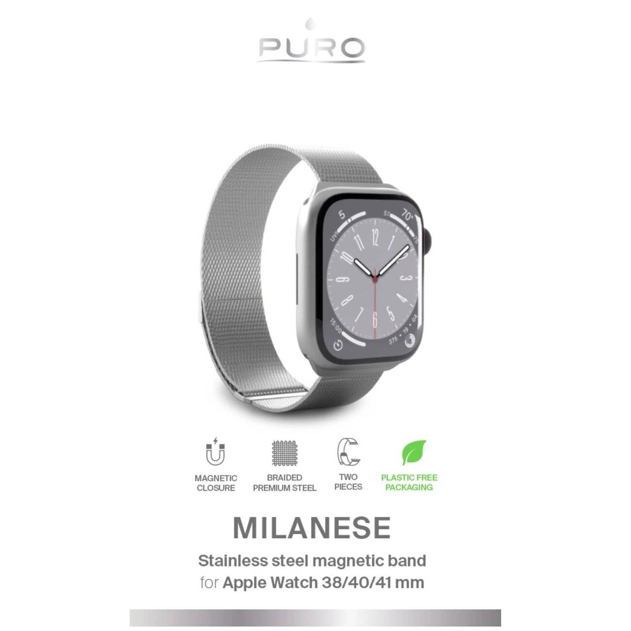 Puro Milanese Edelstahlarmband Apple Watch 38 / 40 41 mm - Silber