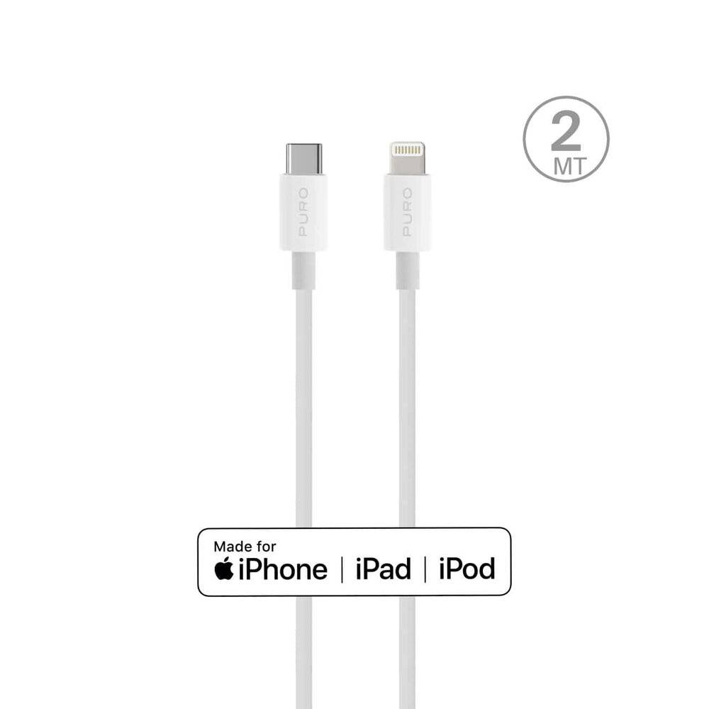USB-C auf Lightning-Kabel, 2 Meter, kompatibel mit iPhone, iPad, iPod.