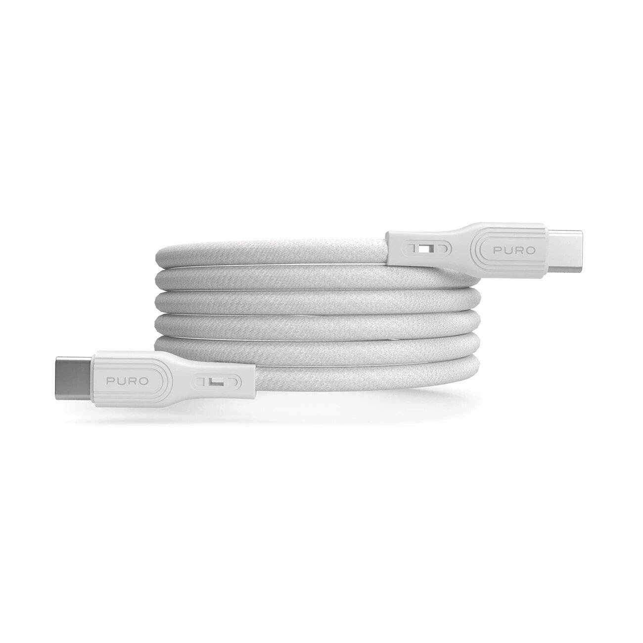Puro Magnetic USB-C – USB-C-Kabel 60 W USB 3.2 20 Gbit/s 1 m magnetisch Weiß