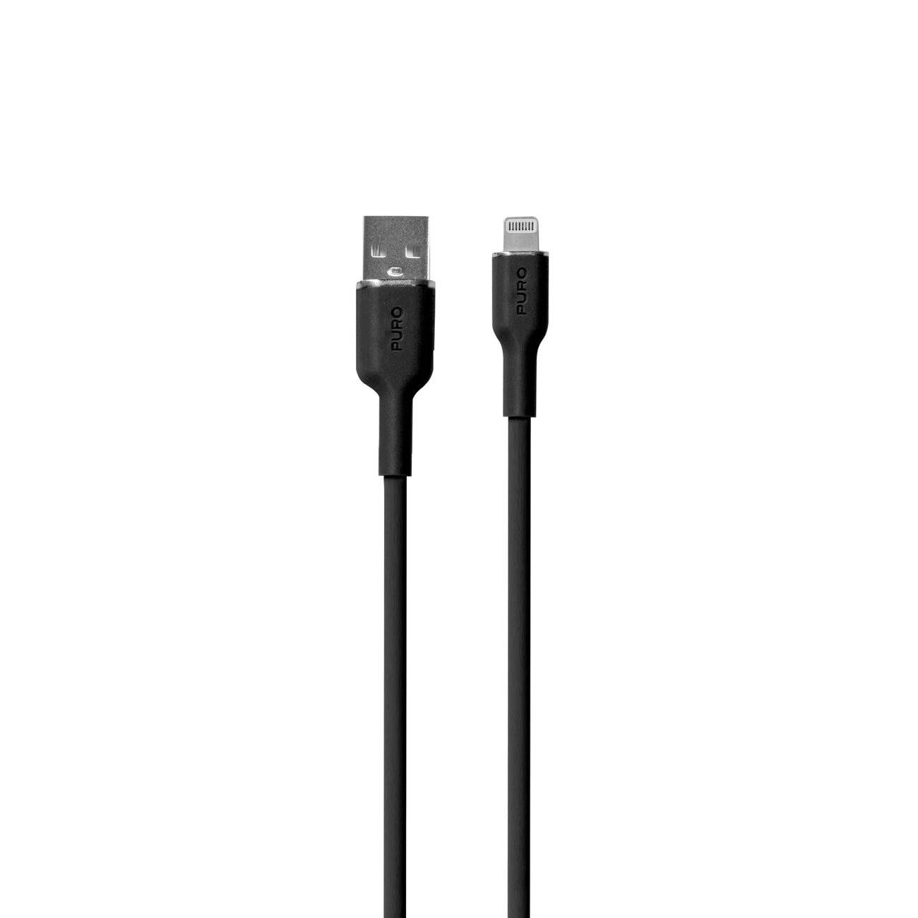 Puro Soft USB-A - Lightning Kabel 1,5 m Silikon Schwarz