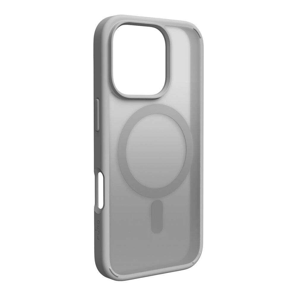 Ein transparentes Handyhülle mit erhöbenem Ring auf der Rückseite, entwickelt für die Kompatibilität mit magnetischen Zubehörteilen.