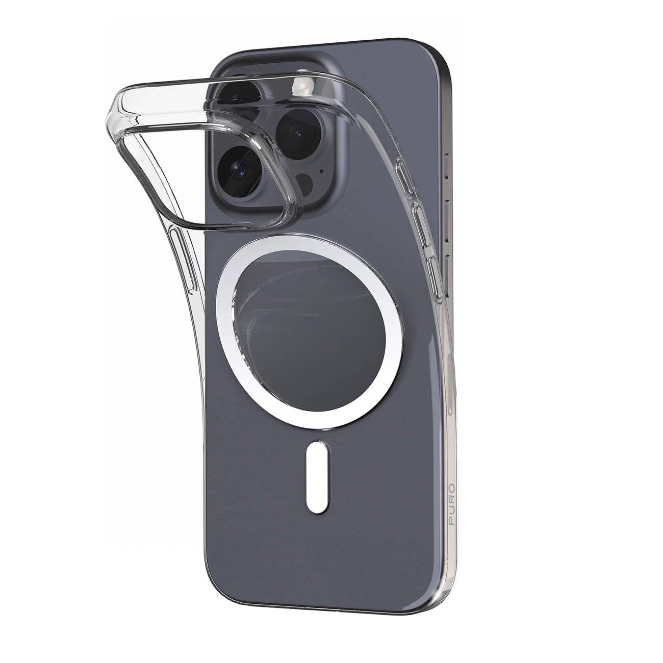 Puro 03 Mag MagSafe Silikonhülle iPhone 16 Pro – transparent