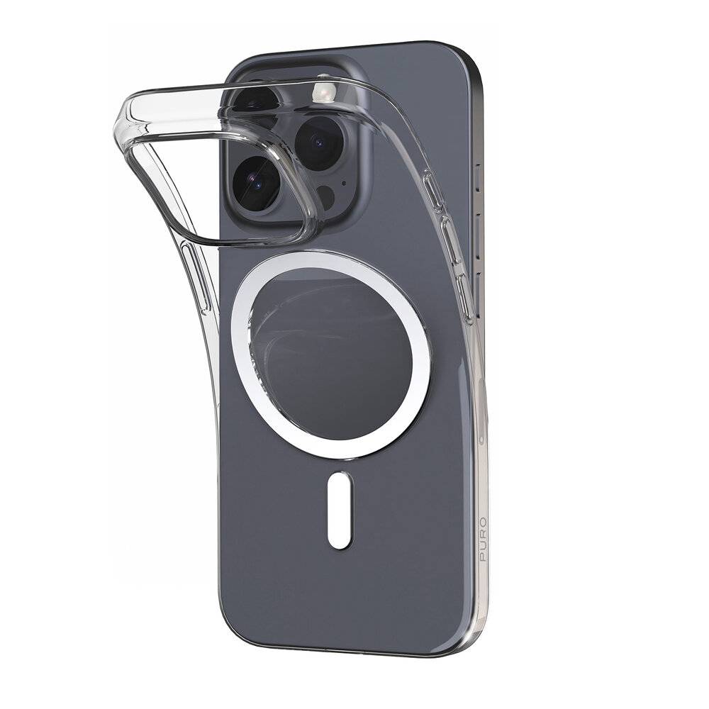 Ein Handygehäuse mit einem transparenten, flexiblen Design wird teilweise um ein Smartphone gewickelt gezeigt. Das Gehäuse hebt den Kamerashutz hervor.