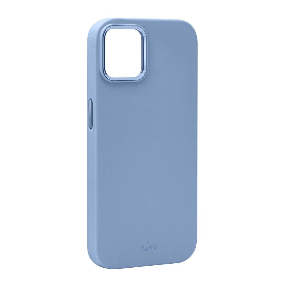 Blaue Smartphone-Hülle mit einem einfachen, eleganten Design und einer Aussparung für die Kamera. Hergestellt von Puro.