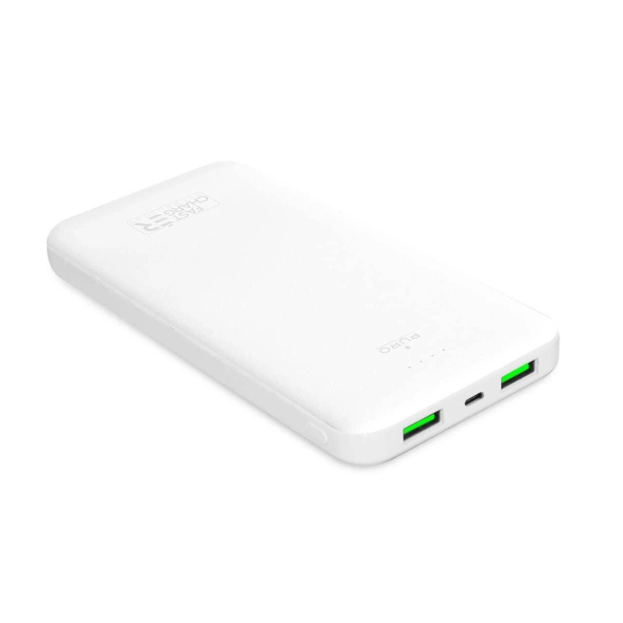Powerbank Puro Weiß 10000mAh 12W 2xUSB-A + USB-C