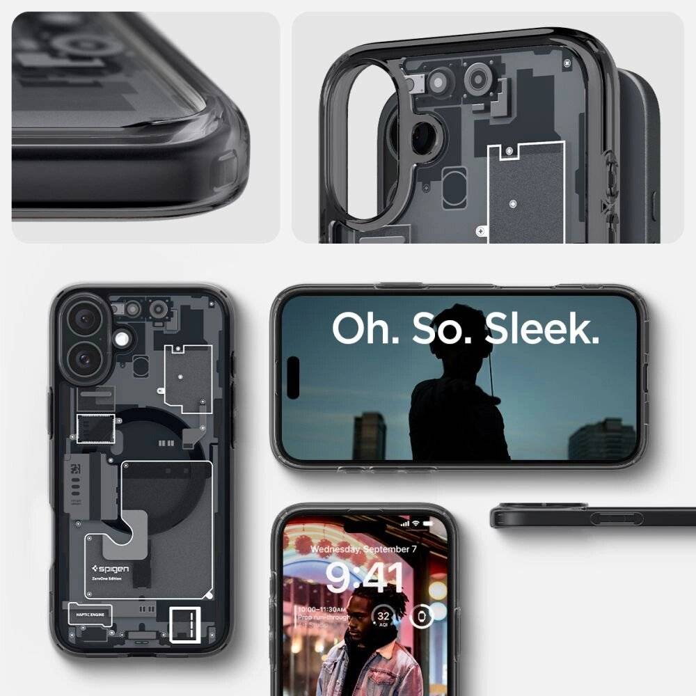 Spigen Ultra Hybrid MagSafe Zero One iPhone 16 – Dunkelgrau