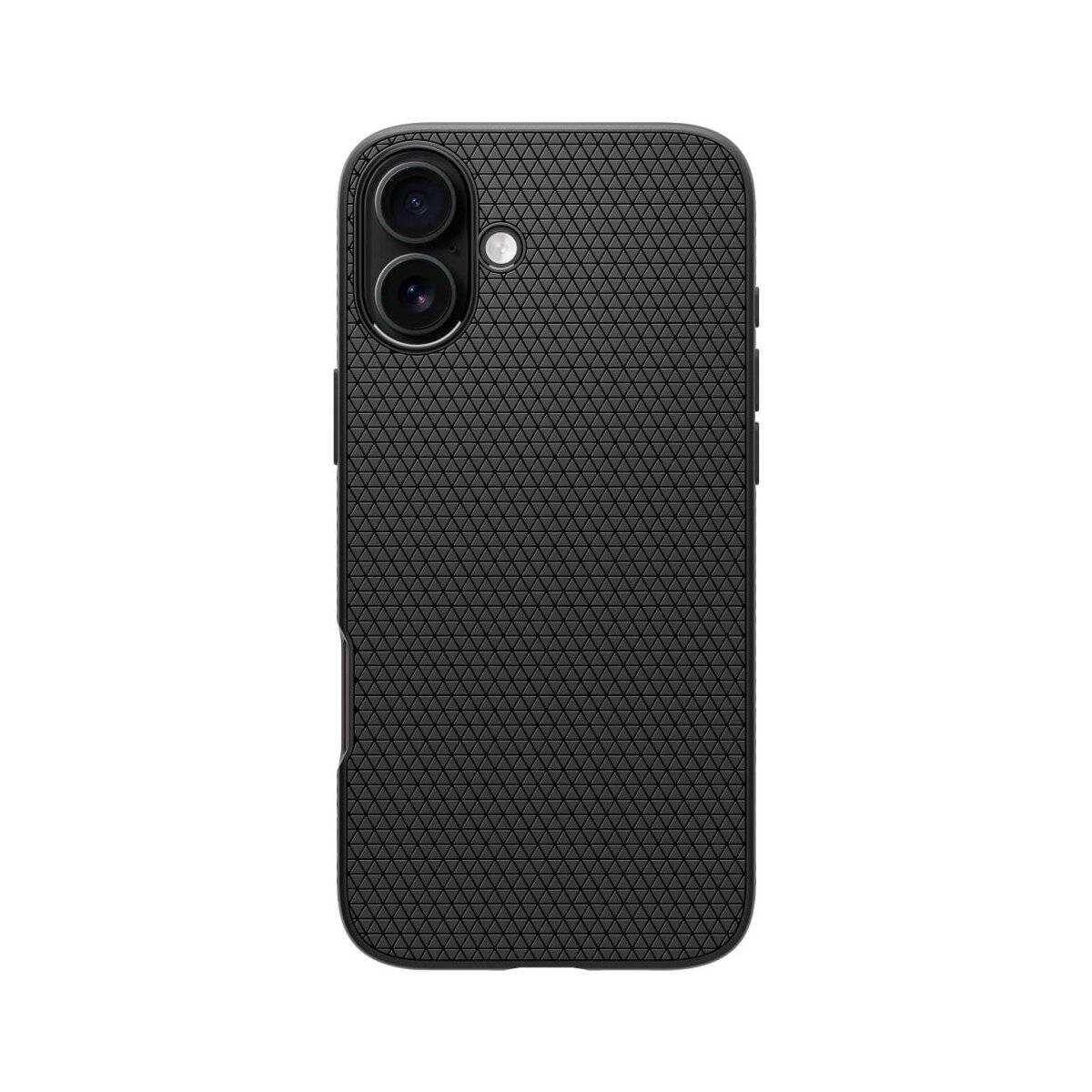 Schwarze strukturierte Smartphone-Hülle mit zwei Kameraaussparungen.