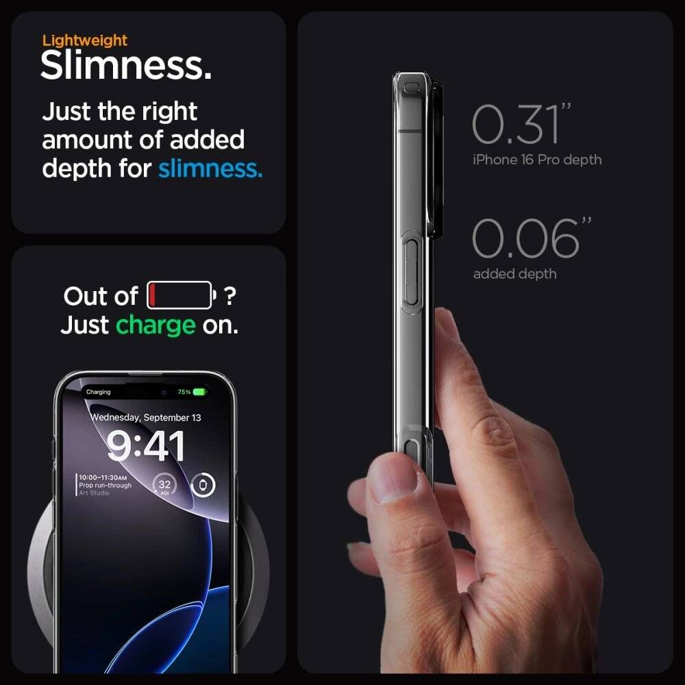 Spigen Liquid Crystal Mag MagSafe Hülle iPhone 16 Pro – transparent