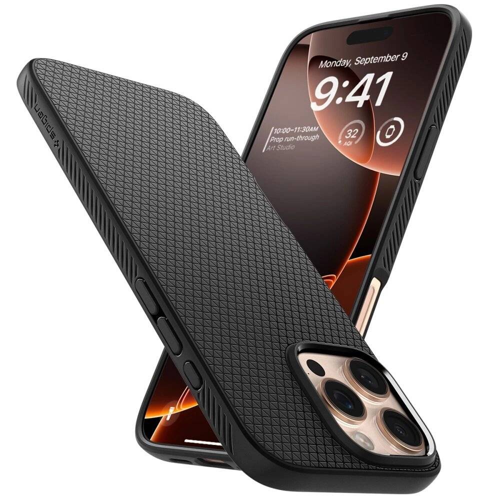 Spigen Liquid Air Hülle iPhone 16 Pro – Schwarz
