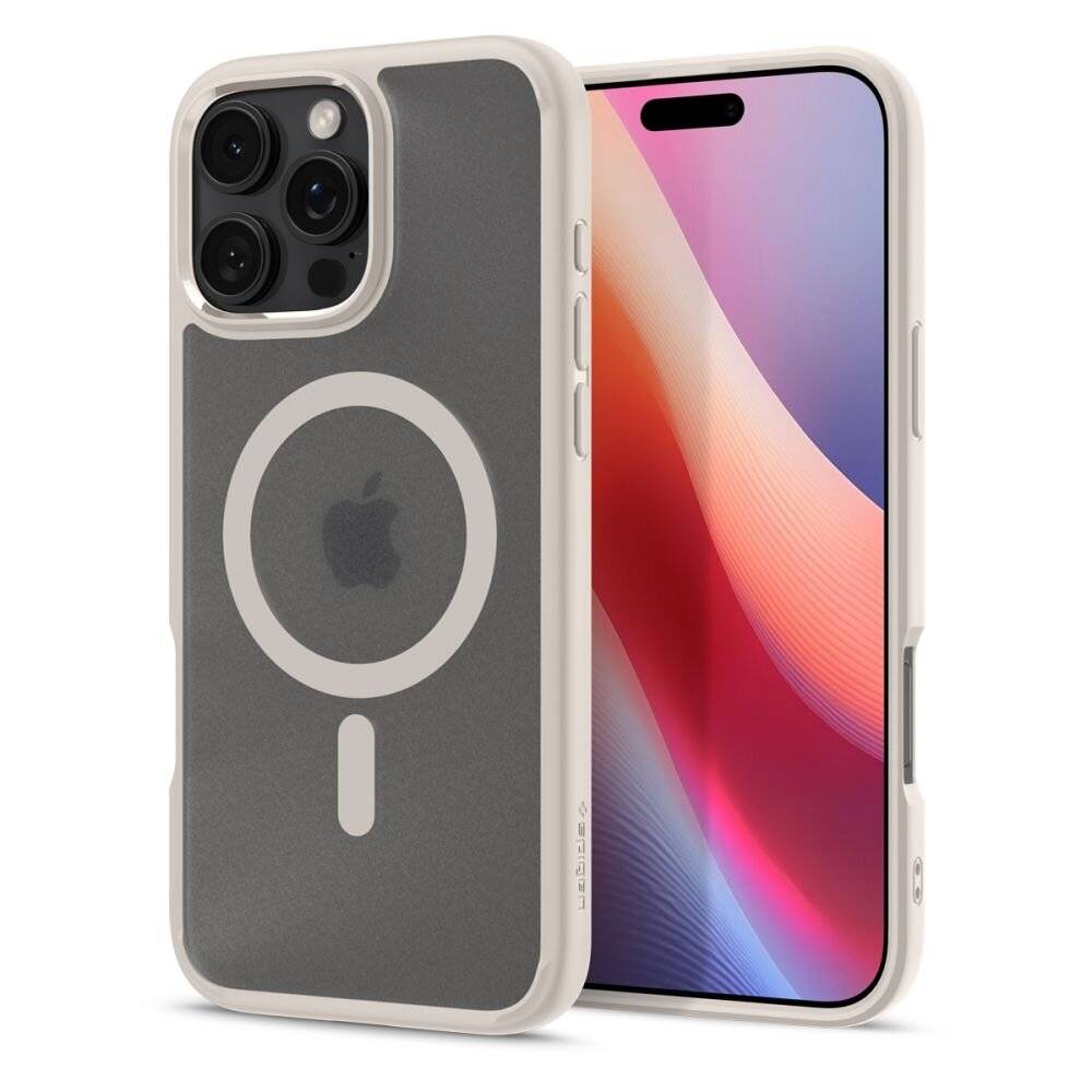 Ein iPhone mit farbenfrohem Display ist teilweise sichtbar und steht neben einem ähnlich großen Handyetui mit minimalistische Design und Logo.