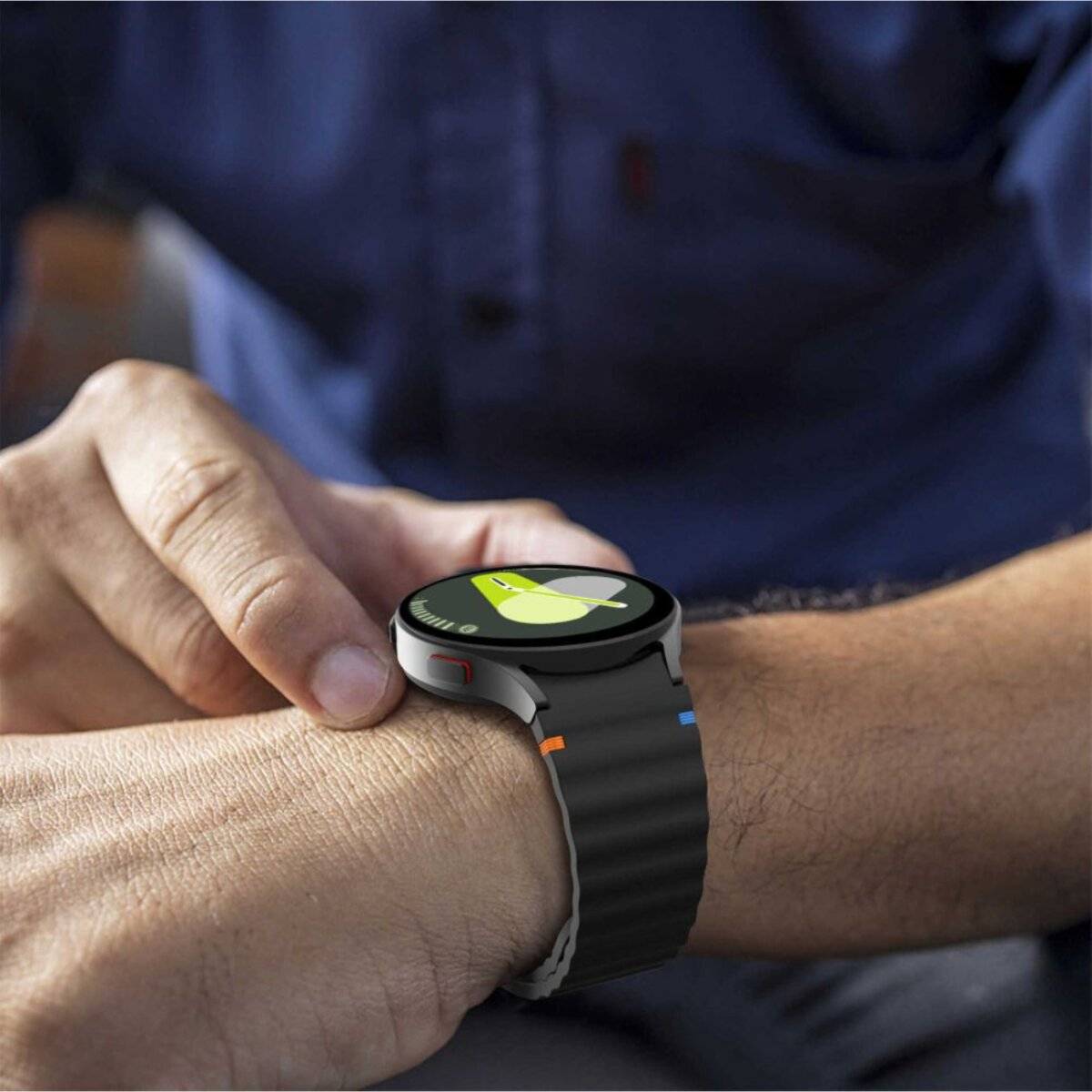 Tech-Protect Silikon-Sportarmband Samsung Galaxy Watch 4/5/5 Pro/6/7/FE – Schwarz