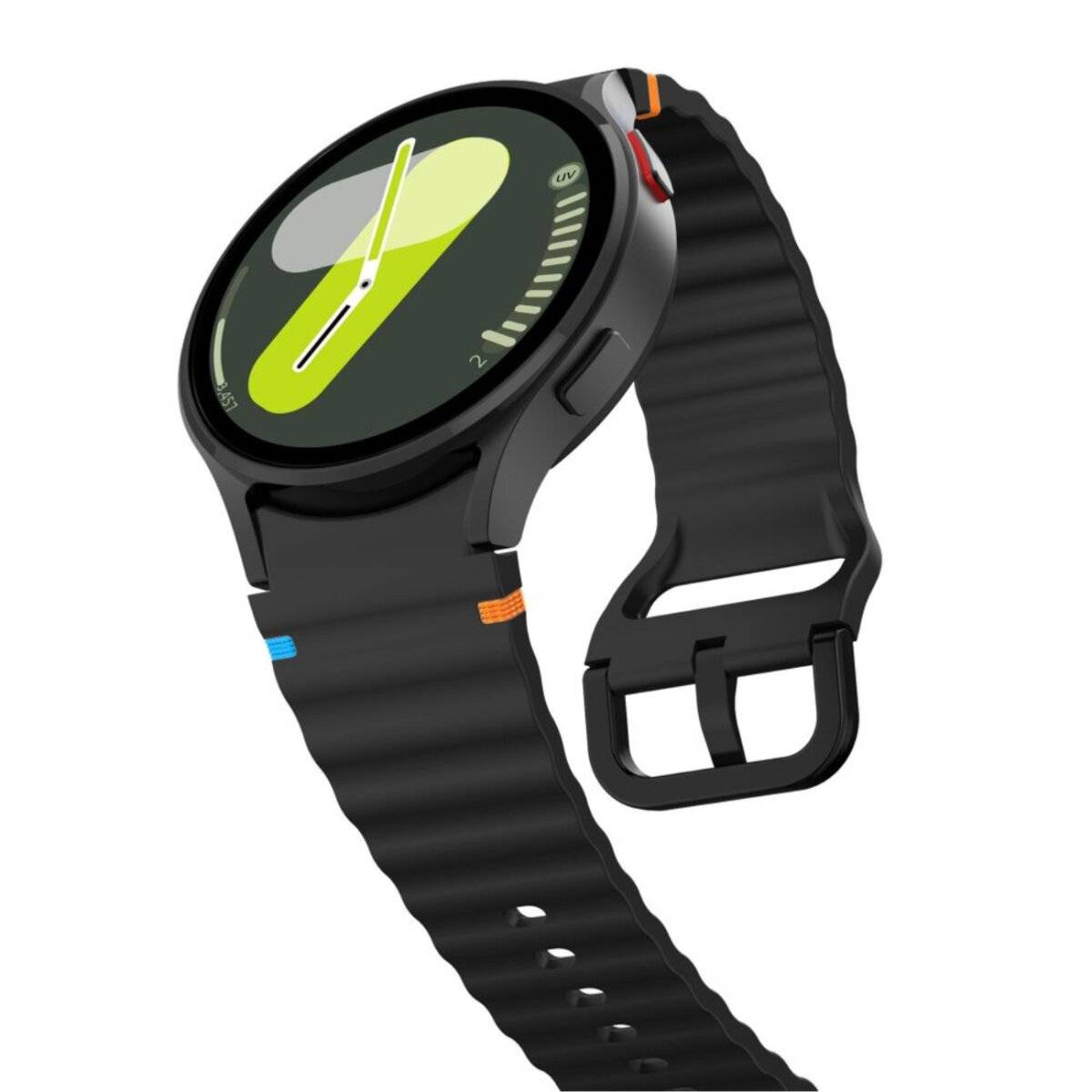 Tech-Protect Silikon-Sportarmband für Samsung Galaxy Watch 4/5/5 Pro/6/7/FE Schwarz