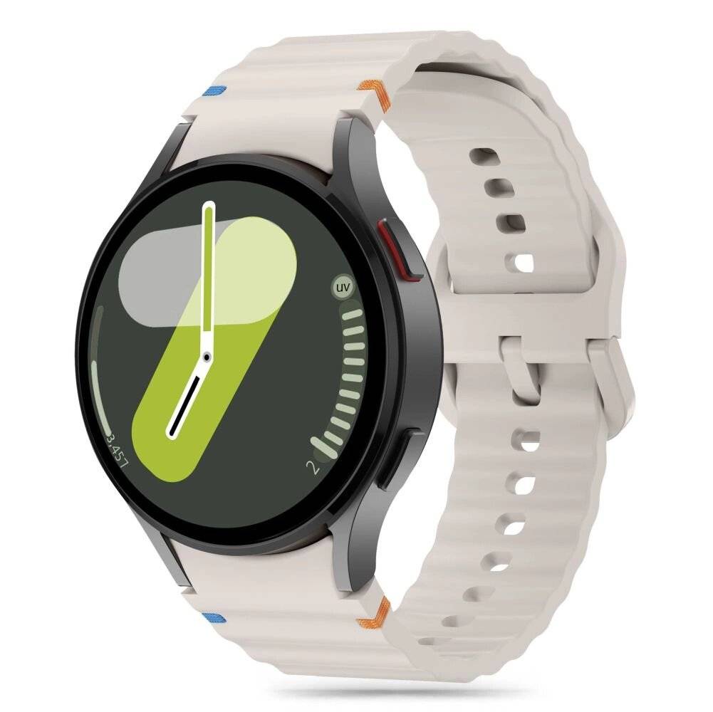 Tech-Protect Silikon-Sportarmband Samsung Galaxy Watch 4/5/5 Pro/6/7/FE – Beige