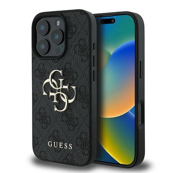 Guess 4G Big Logo Hülle iPhone 16 Pro – Schwarz