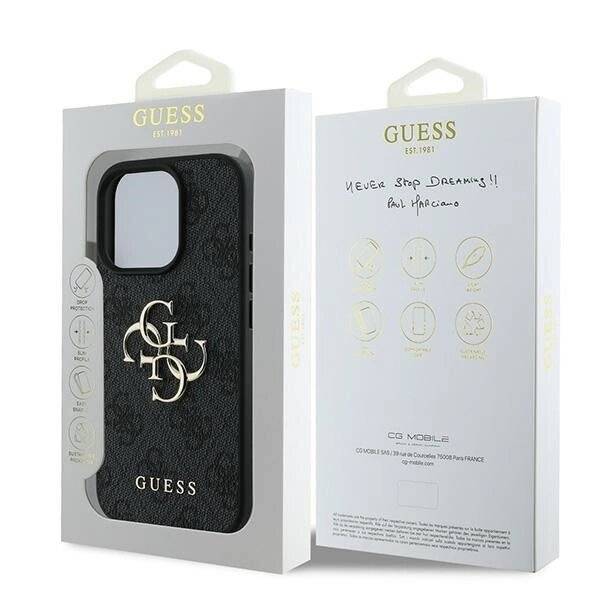 Guess 4G Big Logo Hülle iPhone 16 Pro – Schwarz