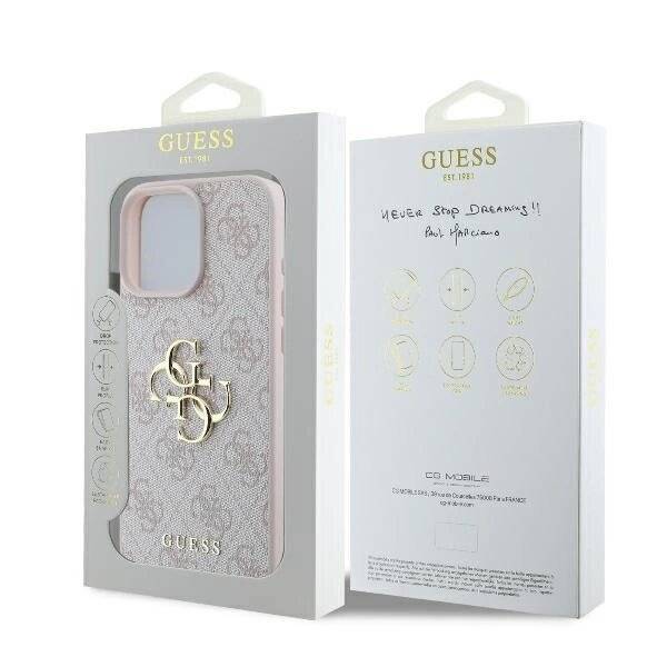 Guess 4G Big Logo Hülle iPhone 16 Pro – Rosa