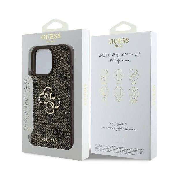 Guess 4G Big Logo Hülle iPhone 16 Pro Max – braun
