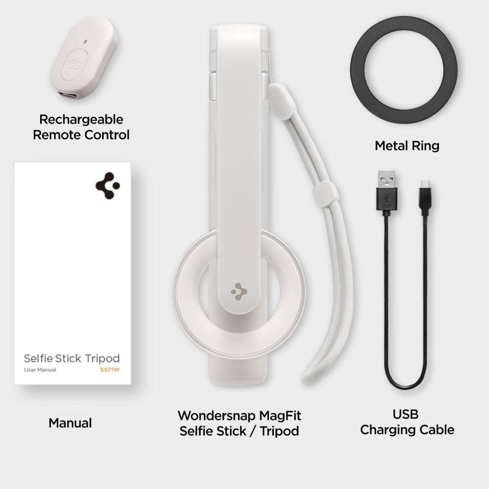 Spigen S571W MagSafe Bluetooth-Selfie-Stick Stativ – Beige